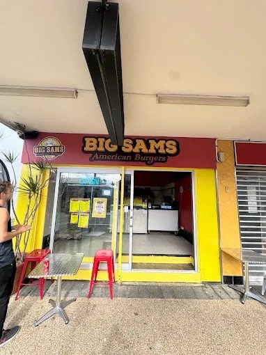 Storefront of Big Sam American Burgers, a commercial cleaning client